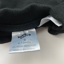 Load image into Gallery viewer, unisex Baby Berry, black fleece lined romper, EUC, size 0,  