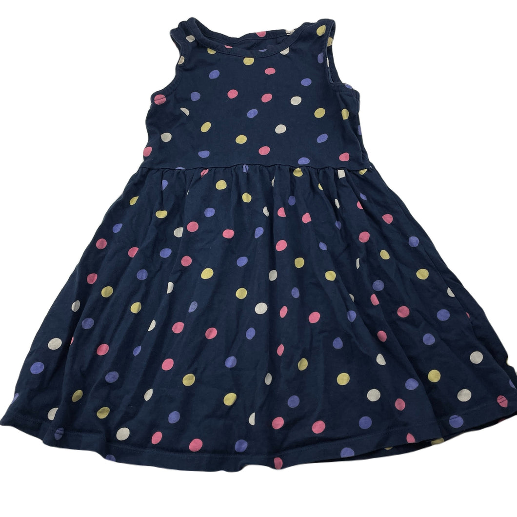 Girls Anko, navy cotton casual dress, GUC, size 3, L: 49cm