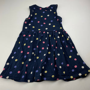 Girls Anko, navy cotton casual dress, GUC, size 3, L: 49cm