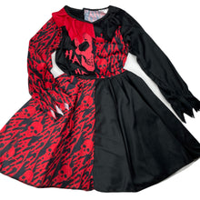 Load image into Gallery viewer, Girls black &amp; red, Pirate / Halloween dress / costume, GUC, size 5-7, L: 63cm