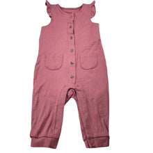 Load image into Gallery viewer, Girls M&amp;S, pink ribbed stretchy romper, EUC, size 0,  