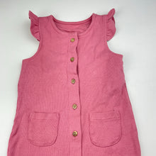 Load image into Gallery viewer, Girls M&amp;S, pink ribbed stretchy romper, EUC, size 0,  