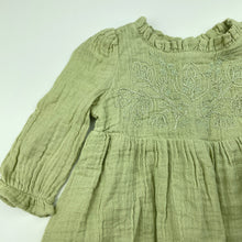 Load image into Gallery viewer, Girls Target, lined embroidered crinkle cotton dress, GUC, size 0, L: 38cm