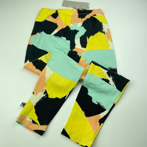 Girls Milk & Masuki, colourful organic cotton blend leggings, elasticated, Inside leg: 48cm, NEW, size 7,  