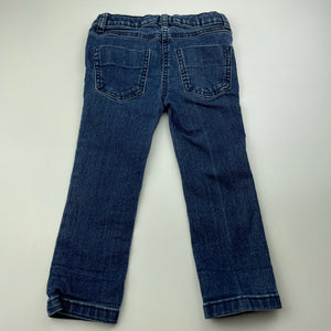 Girls Anko, blue stretch denim jeans, adjustable, Inside leg: 32.5cm, FUC, size 3,  