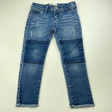 Girls Country Road, distressed stretch denim jeans. adjustable, Inside leg: 35.5cm, GUC, size 3,  