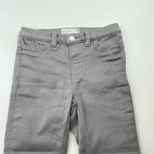 Load image into Gallery viewer, Girls Target, grey stretch denim leggings / jeggings, elasticated, Inside leg: 40cm, EUC, size 4,  