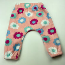 Load image into Gallery viewer, Girls Dymples, floral fleece pants, elasticated, EUC, size 0,  