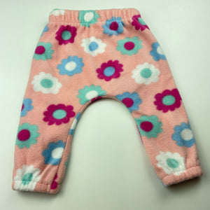 Girls Dymples, floral fleece pants, elasticated, EUC, size 0,  