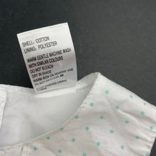 Load image into Gallery viewer, Girls Tiny Little Wonders, lined cotton party dress, light mark back hem, FUC, size 0, L: 43cm