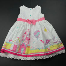 Load image into Gallery viewer, Girls Tiny Little Wonders, lined cotton party dress, light mark back hem, FUC, size 0, L: 43cm