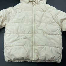 Load image into Gallery viewer, Girls Seed, cream puffer jacket / coat, L: 35cm, EUC, size 3,  