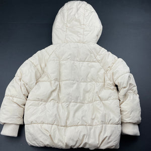 Girls Seed, cream puffer jacket / coat, L: 35cm, EUC, size 3,  