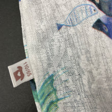 Load image into Gallery viewer, Girls sheer, lightweight zip up hooded top, fish, EUC, size 5,  