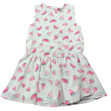 Load image into Gallery viewer, Girls ORCHESTRA, lined lightweight dress, watermelon, FUC, size 3, L: 47cm