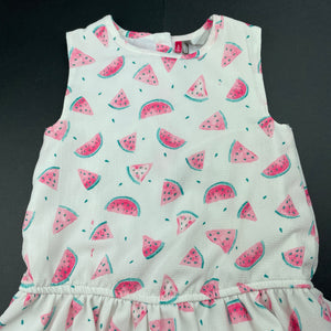 Girls ORCHESTRA, lined lightweight dress, watermelon, FUC, size 3, L: 47cm