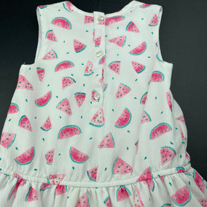 Girls ORCHESTRA, lined lightweight dress, watermelon, FUC, size 3, L: 47cm