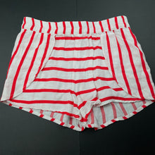 Load image into Gallery viewer, Girls Charlie &amp; Me, red &amp; white stripe lightweight shorts, elasticated, EUC, size 7,  