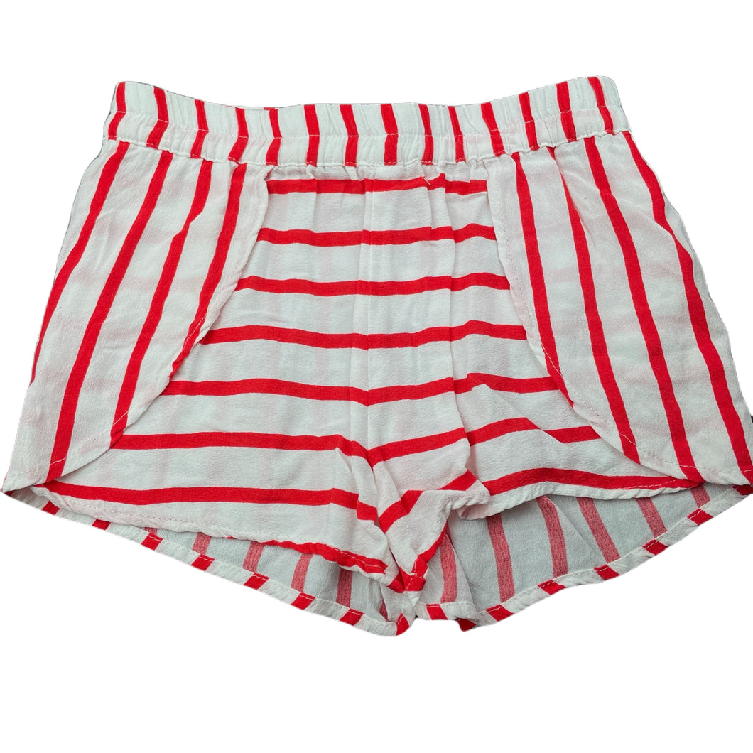 Girls Charlie & Me, red & white stripe lightweight shorts, elasticated, EUC, size 7,  