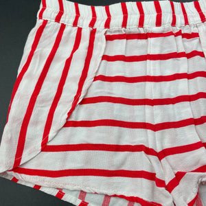 Girls Charlie & Me, red & white stripe lightweight shorts, elasticated, EUC, size 7,  