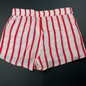 Girls Charlie & Me, red & white stripe lightweight shorts, elasticated, EUC, size 7,  