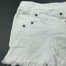 Load image into Gallery viewer, Girls YDYT, embroidered distressed stretch cotton shorts, elasticated, EUC, size 6,  