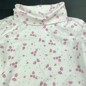 Girls Mango, floral cotton roll neck top / skivvy, EUC, size 7,  