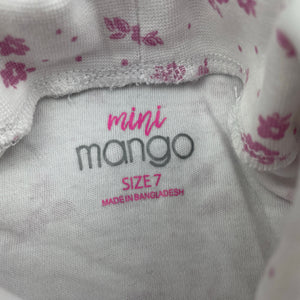 Girls Mango, floral cotton roll neck top / skivvy, EUC, size 7,  