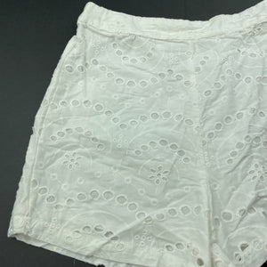Girls Anko, lined broderie cotton shorts, elasticated, EUC, size 9,  