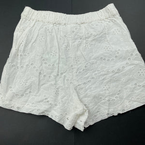 Girls Anko, lined broderie cotton shorts, elasticated, EUC, size 9,  