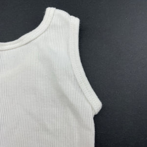 unisex Baby Berry, white ribbed cotton singlet top, EUC, size 0000,  