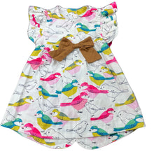 Load image into Gallery viewer, Girls Niny Mini, lightweight cotton blend dress, birds, EUC, size 000, L: 34cm