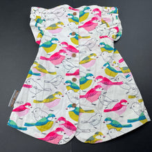 Load image into Gallery viewer, Girls Niny Mini, lightweight cotton blend dress, birds, EUC, size 000, L: 34cm