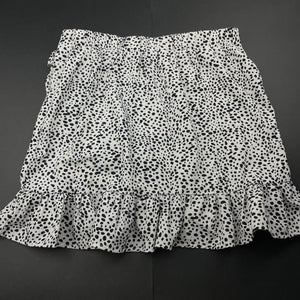 Girls SHEIN, black & white lightweight skirt, elasticated, L: 35cm, EUC, size 11-12,  