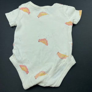 unisex Anko, cotton bodysuit / romper, chickens, GUC, size 000,  