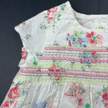 Load image into Gallery viewer, Girls Next, lined lightweight floral cotton dress, EUC, size 000, L: 34cm
