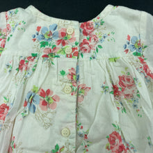 Load image into Gallery viewer, Girls Next, lined lightweight floral cotton dress, EUC, size 000, L: 34cm