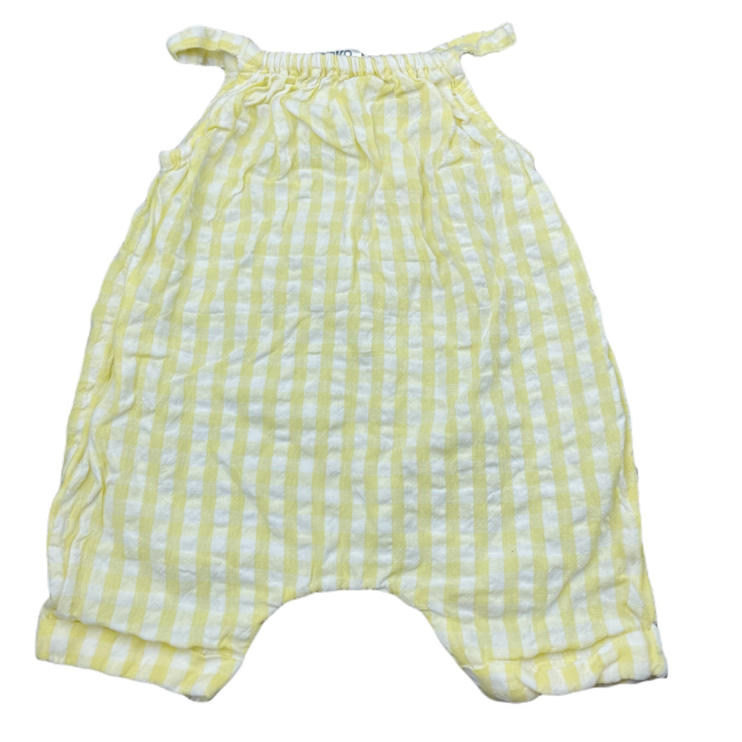 Girls Anko, yellow check lightweight cotton romper, GUC, size 0000,  