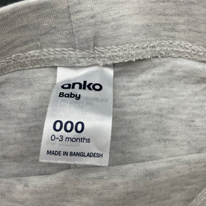 unisex Anko, grey marle leggings / bottoms, EUC, size 000,  