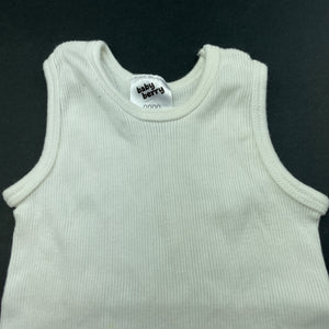 unisex Baby Berry, white ribbed cotton singlet top, EUC, size 0000,  