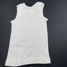 Load image into Gallery viewer, unisex Baby Berry, white ribbed cotton singlet top, EUC, size 0000,  