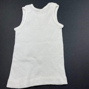 unisex Baby Berry, white ribbed cotton singlet top, EUC, size 0000,  