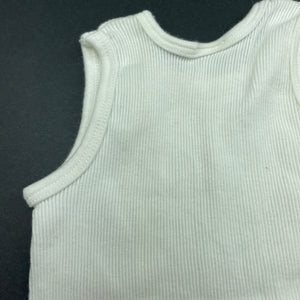 unisex Baby Berry, white ribbed cotton singlet top, EUC, size 0000,  