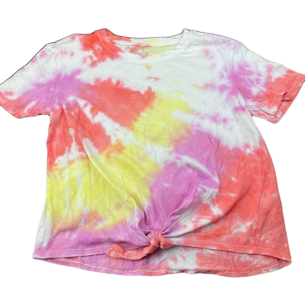 Girls Anko, tie dyed cotton tie front top, GUC, size 12,  