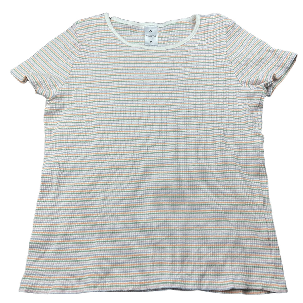 Girls Target, striped stretchy ribbed t-shirt / top, EUC, size 16,  