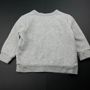unisex Bonds, grey marle Tech Sweat lightweight sweater / jumper, GUC, size 0,  
