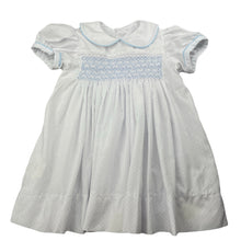 Load image into Gallery viewer, Girls Stitched by Me, smocked lightweight dress, light marks, no size, armpit to armpit: 27.5cm, FUC, size 0-1, L: 41cm