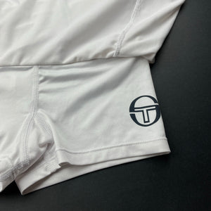 Girls SERGIO TACCHINI, white sports skirt, built-in shorts, Sz: S, W: 28cm across unstretched, EUC, size 8-9,  