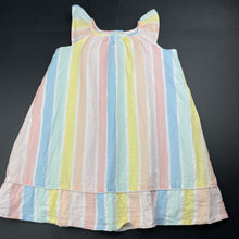 Load image into Gallery viewer, Girls Gillian&#39;s Closet, lined striped cotton dress, marks on back, FUC, size 4, L: 52cm