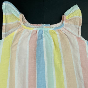 Girls Gillian's Closet, lined striped cotton dress, marks on back, FUC, size 4, L: 52cm